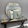 Espelho Decorativo Redondo com Moldura MDF Laqueado Cor Cobre