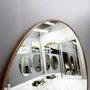 Espelho Decorativo Redondo com Moldura MDF Laqueado Cor Cobre