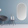 Espelho Decorativo Retangular Arredondado com Moldura Branca