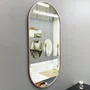 Espelho Decorativo Retangular Arredondado com Moldura Rosê Gold Laqueada
