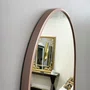 Espelho Decorativo Retangular Arredondado com Moldura Rosê Gold Laqueada