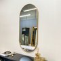 Espelho Decorativo Retangular Arredondado com Moldura Dourada