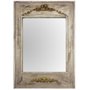 Espelho Decorativo Rústico com Moldura Branca Envelhecida com Apliques Dourados
