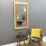 Espelho Decorativo Rústico Moldura Laranja e Branco Patinado