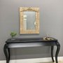 Espelho Decorativo Rústico Moldura na Cor Creme Estilo Provençal com Aplique