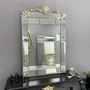 Espelho Decorativo Superiore com Moldura Prata Espelhada e Apliques Folheados 90x140CM