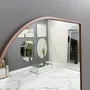 Espelho Design Decorativo Retangular Arredondado com Moldura Cobre Rosê Gold