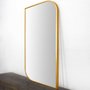 Espelho Design Decorativo Retangular Arredondado com Moldura Dourada