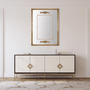 Espelho Dourado Clássico Decorativo com Apliques Folheados