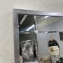 Espelho Estilo Mosaico Moderno com Bisotê e Moldura Prata 100x200 cm