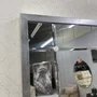 Espelho Estilo Mosaico Moderno com Bisotê e Moldura Prata 100x200 cm