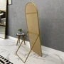 Espelho Formato Oval Base Reta com Estrutura em Aço Carbono e Suporte 60x160CM