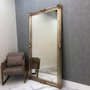 Espelho Grande de Chão com Moldura Clássica Folheada Prata 120x220 cm
