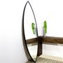 Espelho Oval Grande Sob Medida Formato Canoa com Moldura Preta