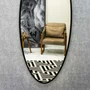 Espelho Grande Personalizado Oval Arredondado com Moldura Preta 80x200CM