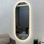 Espelho LED Retangular Arredondado com Moldura Dourada: Elegância e Estilo para o seu Ambiente