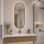 Espelho LED Retangular Arredondado com Moldura Preta: Modernidade para seu ambiente