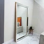 Espelho Moderno com Moldura Espelhada e Borda Folheada à Mão com Folha Cobre