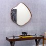Espelho Orgânico Borda Amadeirada Avermelhada: Elegância para sua Casa 100x100 cm