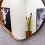 Espelho Orgânico Borda Amadeirada Avermelhada: Elegância para sua Casa 100x100 cm