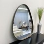 Espelho Orgânico com Borda Amadeirada Cor Imbuia para Lavabo, Banheiro e Sala