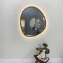 Espelho Orgânico com Moldura Revestida em Curupixá e LED Embutido: Funcional e Elegante