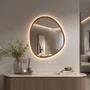Espelho Orgânico com Moldura Revestida em Curupixá e LED Embutido: Funcional e Elegante