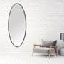 Espelho Grande Personalizado Oval Arredondado com Moldura Preta