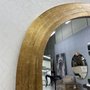 Espelho Oval Base Reta com Moldura Escalonada Folheada à Mão 100x200 cm