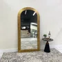 Espelho Oval Base Reta com Moldura Escalonada Folheada à Mão 100x200 cm