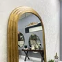 Espelho Oval Base Reta com Moldura Escalonada Folheada à Mão 100x200 cm