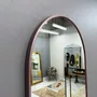 Espelho Oval Base Reta Decorativo com Moldura Cobre Rosê Gold