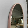 Espelho Oval Base Reta Decorativo com Moldura Cobre Rosê Gold