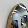 Espelho Oval Base Reta Decorativo com Moldura Dourada Semibrilho 60x120CM