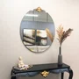 Espelho Oval com Borda Infinita e Aplique Dourado: Charme para sua Decoração 100x120CM