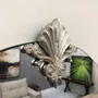 Espelho Oval com Borda Infinita e Frontão Folheado Prata: Decoração Exclusiva 90x130CM
