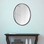 Espelho Oval Decorativo com Moldura de Alumínio Preto Brilho: Reflexo perfeito e resistência à umidade