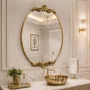 Espelho Oval Estilo Clássico com Moldura Dourada Folheada: Classe e Elegância
