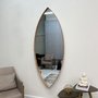 Espelho Oval Grande Sob Medida Formato Canoa com Borda Amadeirada