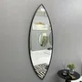 Espelho Oval Grande Sob Medida Formato Canoa com Moldura Preta 60x200CM