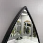 Espelho Oval Grande Sob Medida Formato Canoa com Moldura Preta 60x200CM