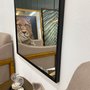 Espelho Oval Janela Moldura Preta Fosca - Design Elegante e Durabilidade Garantida