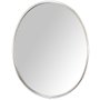 Espelho Oval Moldura de Alumínio Incolor Brilho Lateral Escovada