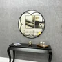 Espelho Pétala com Moldura Laqueada Preta Elegância e Modernidade na Sua Decoração 100x100CM