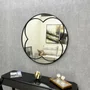 Espelho Pétala com Moldura Laqueada Preta Elegância e Modernidade na Sua Decoração 100x100CM