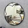 Espelho Pétala com Moldura Laqueada Preta Elegância e Modernidade na Sua Decoração 100x100CM