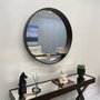 Espelho Redondo com Prateleira e Borda Amadeirada Cor Imbuia: Versatilidade e Sofisticação