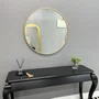 Espelho Redondo em MDF Dourado - Elegância e Personalidade Para Seus Ambientes