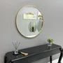 Espelho Redondo em MDF Dourado - Elegância e Personalidade Para Seus Ambientes