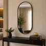 Espelho Retangular Arredondado com Moldura Preto: Design Moderno e Elegante 60x120 cm